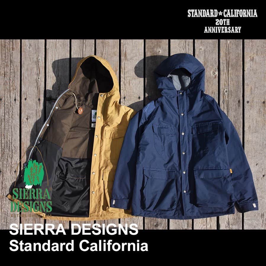 のインスタグラム：「20th アニバーサリーコラボレーションより「SIERRA DESIGNS × SD Mountain Parka」が入荷しました。  1968年にアメリカで発売されたSIERRA DESIGNS（シエラデザインズ）の マウンテンパーカー。  オリジナルの雰囲気を大切にしながらポケットの大きさや配置のバランスを調整、シルエットもボックス型に変更しモダンで着やすいサイズ感とバランスに仕上げたStandard Californiaオリジナルフィットの別注モデル。 60/40クロスの生地はもちろん縫製もヴィンテージと同様のMade in USAです。  カラーはどんなスタイルにも合わせやすいBeige、Navyの2色展開。  変わることの無い究極の逸品、一生物の相棒にいかがでしょう。  SIERRA DESIGNS × SD Mountain Parka has just arrived!!  @standardcalifornia_os  @standardcalifornia_movie  @sierradesigns_japan   #standardcalifornia #スタンダードカリフォルニア #sierradesigns #シエラデザインズ  #daytripper #デイトリッパー  #mountainparka #マウンテンパーカー #internationalshipping #overseashipping #worldshopping #worldshoppingjp」