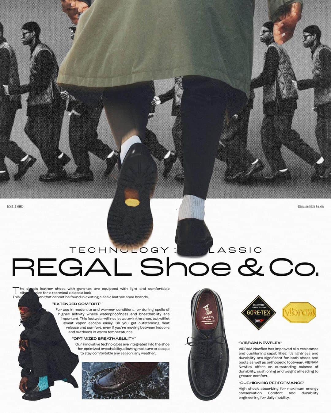 McGuffinさんのインスタグラム写真 - (McGuffinInstagram)「⚡️McGuffin Street News⚡️  REGALの歴史の中で培われた普遍的なデザインと品質をモダンに再構築し、伝統と革新を追求したレザーシューズを提案している〈REGAL Shoe&Co.〉から透湿性と防水性を兼ね備えたGORE-TEXファブリクスを靴内部に搭載し、ソールには軽量かつグリップ性とクッション性に優れたVibram Soleを採用し、クラシックなレザーシューズに機能性をミックスしたアイテムを10月14日（土）から発売します。　  @regal_shoe_and_co._  @goretexstudio  @vibram  　　 Direction & Styling Ryota Yamada  @ryotayamada______  Graphic design Ryo Mizukami  @m__i__z___  Photography Misuzu Otsuka  @otsuka_misuzu  Model John M'baaday @john_mbaaday  #regalshoeandco #shoeandco #goretex #vibramsole #loafer #leathershoes #madeinjapan」10月16日 13時14分 - mcguffin_official