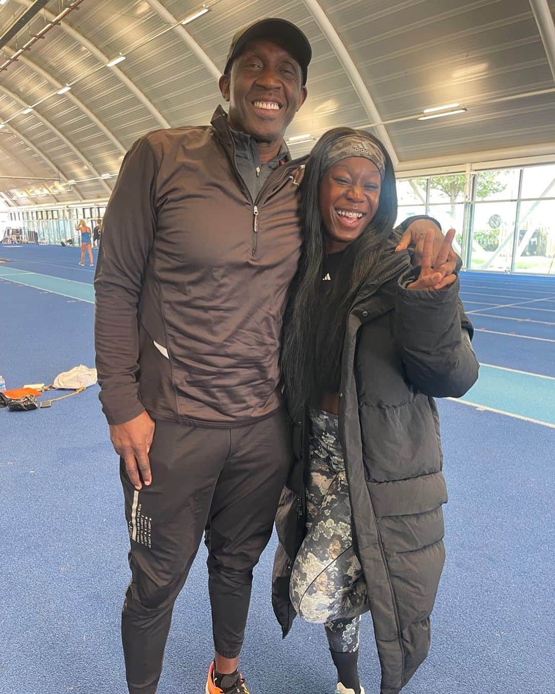 Kristal AWUAHのインスタグラム：「New journey and who better to take me on it than the 🐐@linford_christie !! 👊🏾🙏🏾  #godatthecenter  #adidasrunning」