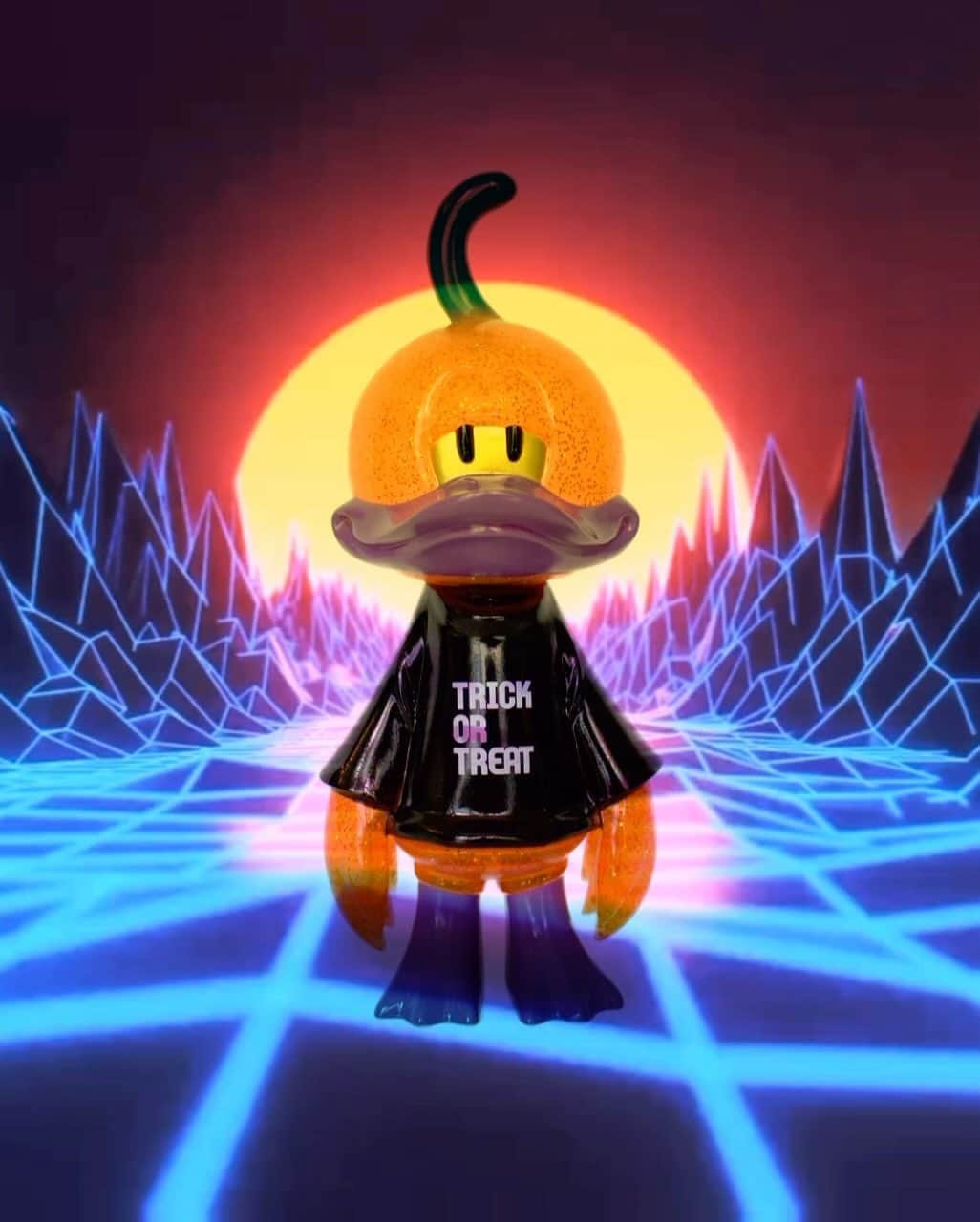 NEONSIGNのインスタグラム：「ハロウィンを記念して作られたネオンダック（Ne ARGO）が新登場。  本商品は抽選販売となります。※クーポン適応外商品  応募期間：2023/10/16-10/25 20:00まで  【応募条件】 お1人様1点限り。 複数応募の場合は、全てを無効とさせて頂きます。 ※個人情報がどれか1つでも重複する場合には、すべての応募が無効になります。    【抽選結果】 受付期間終了後、弊社にて抽選を行い、メールにてご連絡させていただきます。  ＜ Name ＞ 　Ne ARGO "Halloween"  ＜ Material ＞ 　ソフトビニール  ＜ Size ＞ 　本　体：135mm × 60mm 　ケース：150mm × 70mm  ＜ Country ＞ 　MADE IN JAPAN  ＜ Magazine ＞ 　https://neonsign.official.ec/blog/2021/09/13/174646 ... ＜ NEONdUCK ＞ 時代と共に姿を消した、虹色のネオンヘアーを持つという幻のアヒル。 夜になると突如ネオンカラーに輝く水辺や草むらが出没するという 不可思議な現象の目撃情報が全国各地の至るところから聞こえはじめ…  2021年、青の炎色反応をもつアヒル（Ne ARGO）が“TOKYO”で発見される。  捕獲すると「自身のコンプレックスが消える」というのである。 何種いるかは未だ不明だが「ネオンヘアーのアヒルの子を探してくる！」と言い残し、 家出をする少年少女が急増しているという。  因果関係は不明だが、街には個性溢れる姿をした人々が活歩し始めている。  Neo WORLD ORDER  ＜ PLOFILE ＞ 名前：Ne ARGO / エヌィー・アルゴ 年齢：不明 性別：男 血液型：W型 Ns(-) 出身地：不明 性格：気まぐれ 主な活動：いたずら 将来の夢：差別をなくすこと  @humanrobot_toys   #neonsign #neonduck #mmmmmmwmmm #asukahayashi」