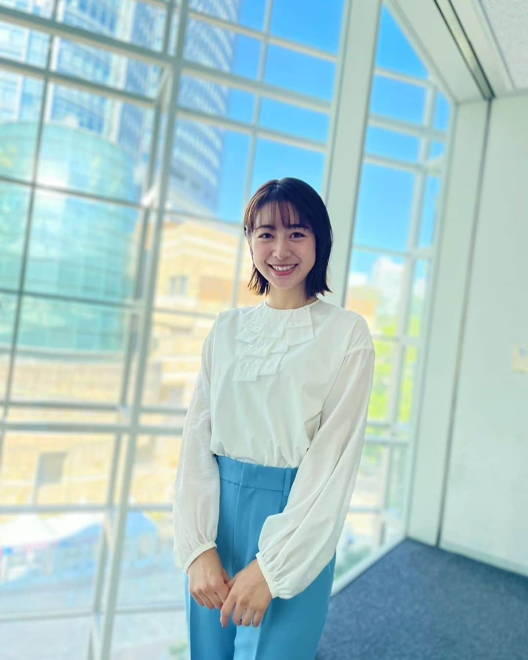 林美沙希のインスタグラム：「. 衣装まとめです👚  気がついたら衣装以外に載せられるような写真がなく🥺もう少し意識して撮るようにします、、、！  #annニュース #ワイドスクランブル #衣装 #パンツコーデ #ワンピース」