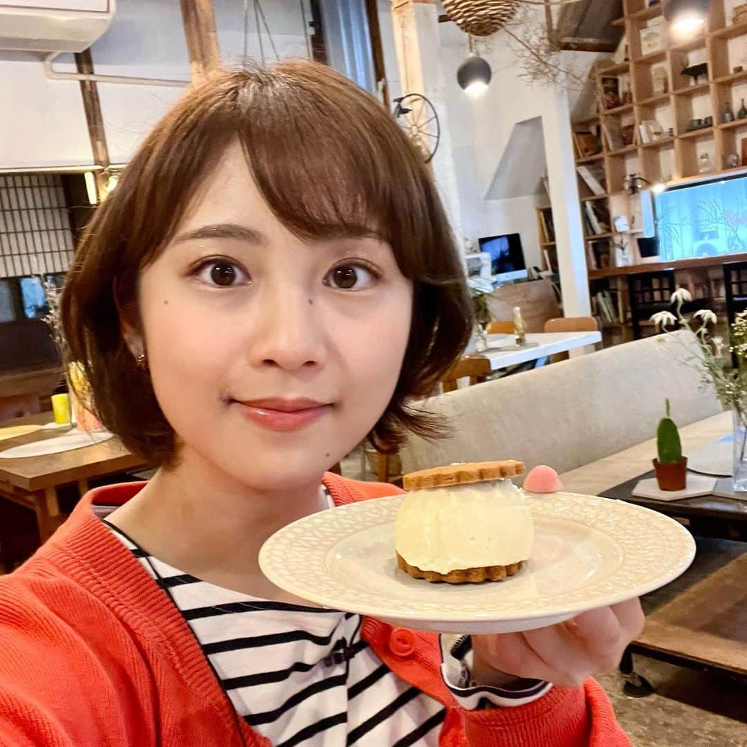 日高優希のインスタグラム：「きょうの中継は三条市の#SEIKōUKI さんからお伝えしました☕️  店内が広々としていて植物がたくさん配置されている素敵空間でした🪴💗  そしていただいたオリジナルスイーツ#チーズバターサンド が絶品でした🧀🧈 チーズバタークリームはコク深い味わいでありながら甘酸っぱさもあり、本当に軽〜く食べられました（コーヒーのお供にもぴったり🙌）  気になった方はぜひInstagramから営業日時をチェックしてみてくださいね👀  ではまた明日の新潟一番でお会いしましょう〜！  #夕方ワイド新潟一番 #新潟一番  #中継 #三条 #燕三条 #seikouki  #セイコウウキ #晴好雨奇 #カフェラテ #ラテアート #新潟カフェ #新潟スイーツ #TeNY #テレビ新潟 #アナウンサー #日高優希」