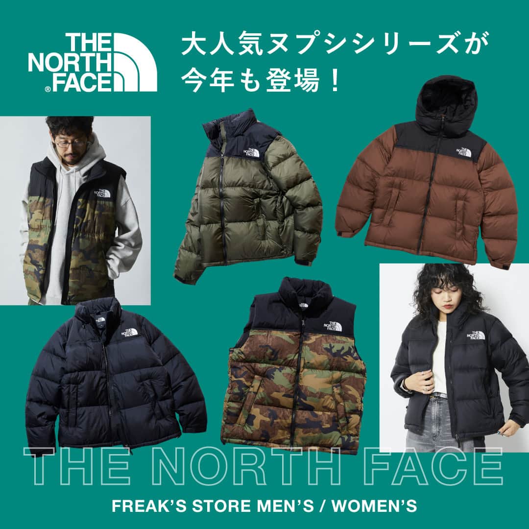 のインスタグラム：「-THE NORTH FACE 大人気ヌプシシリーズが今年も登場！-  毎年争奪戦が繰り広げられる、THE NORTH FACEのヌプシシリーズが今年も入荷しました。 人気モデルは即完売のため、早めのチェックがおすすめ！  ▶︎TOPページ( @freaksstore_official )のURLからFeatureをご覧ください。  #freaksstore #フリークスストア #freaksstore23fw  #freaksstoreofficial #freaksstore_men #freaksstore_women」