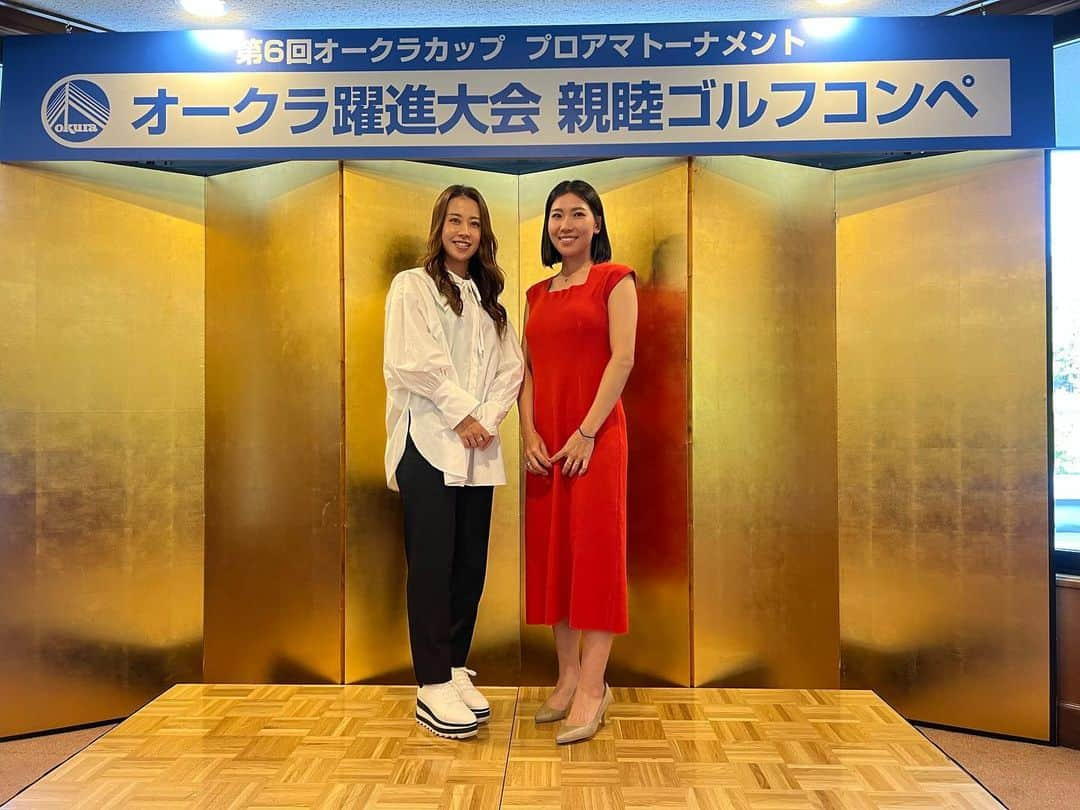 野口彩未のインスタグラム：「. オークラ様のプロアマコンペに行ってきました⛳️ 真美さんと最近一緒になる事多くて嬉しいなぁ🥹🩷  #次はいつ会えますか #ゴルフ#golf#女子プロゴルファー#ゴルフ女子」