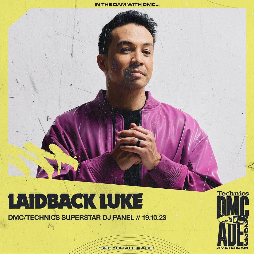 レイドバック・ルークのインスタグラム：「On Thursday of ADE week I’m joining the @dmcdjchamps panel where we talk about all things DMC! 🔥 Catch us at the Brakke Grond at 1:30 PM!」