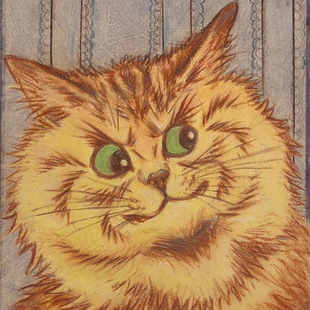 KAWSONEのインスタグラム：「Good morning… My studios reaction to me after being away for a week. Louis Wain, 1932」