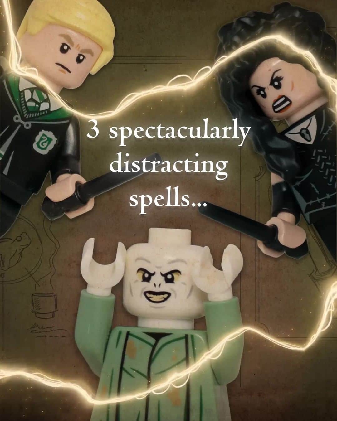 LEGOのインスタグラム：「Unexpectedly run into some dark witches or wizards? Use these spells to distract them!  #LEGO #LEGOHarryPotter #DarkArts #Spells」
