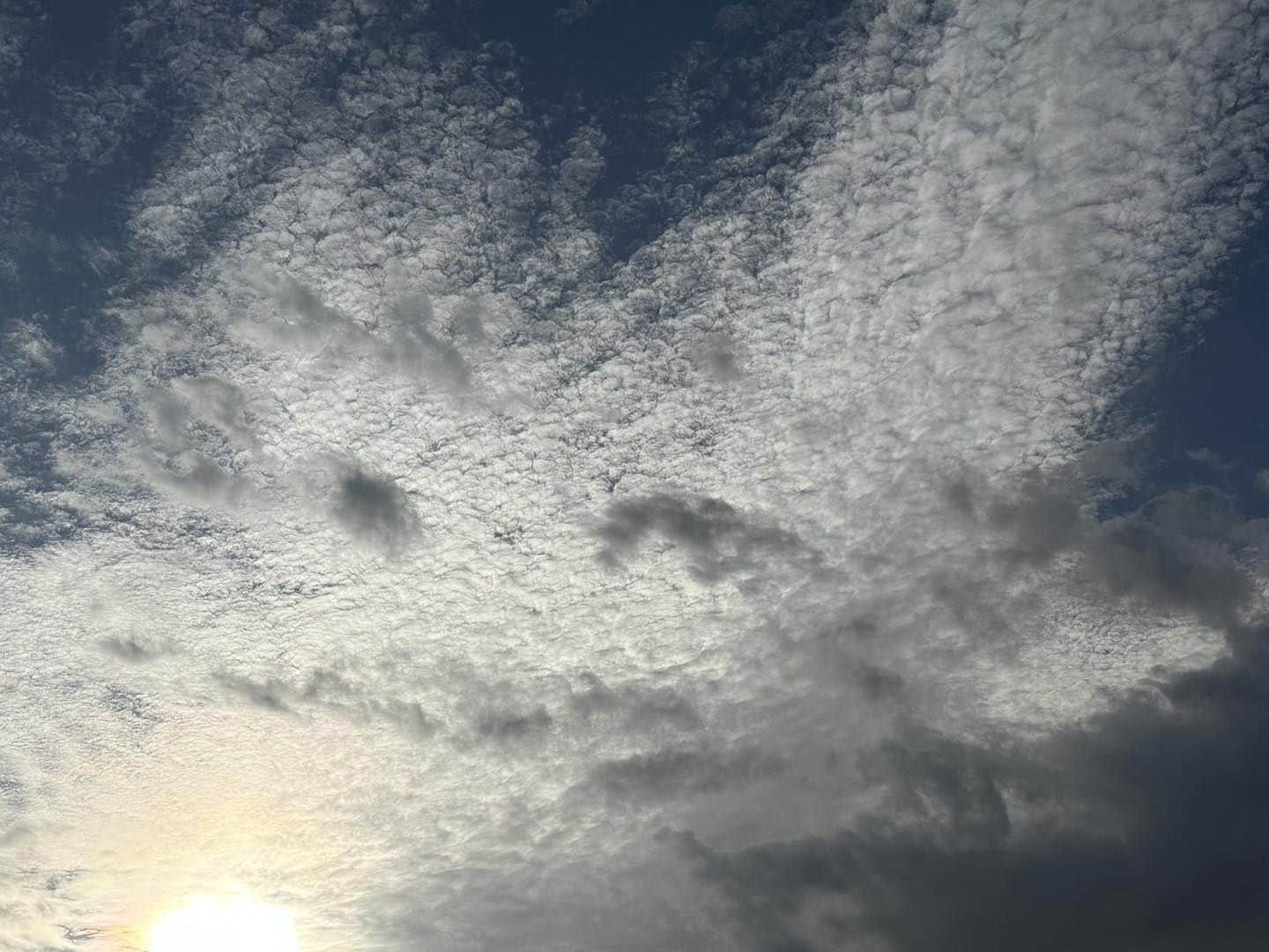 のインスタグラム：「ペコちゃんのような、笑ってるネコのような雲　#雲　#金月真美」