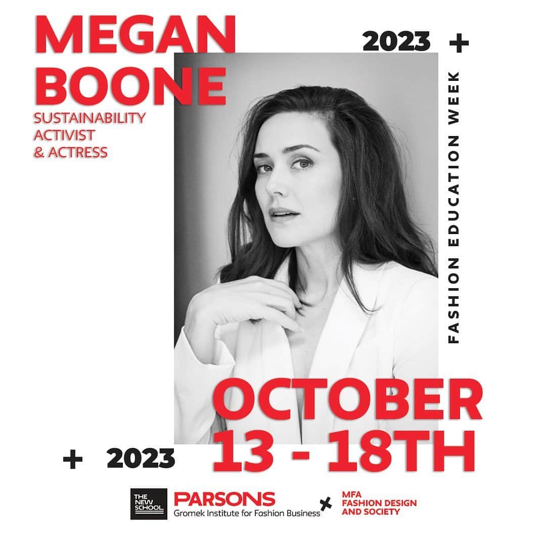 メーガン・ブーンさんのインスタグラム写真 - (メーガン・ブーンInstagram)「The New School @parsonsgromekinstitute & @parsons_mfafds MFA Fashion Design & Society invite you to the inaugural Fashion Education Week! This year marks the beginning of an exciting journey featuring a lineup of guest lectures, hands-on workshops, inspiring readings, active-making sessions, and exclusive special sessions.   Few is an open platform that considers Fashion Education a catalyst for change. A space for conversations to explore the intersections between fashion design, creative industries and social justice.  Secure your spot now! 📚💡 RSVP with the link in BIO  Speakers include: Chesley Wayte (IMG / NYFW), Rosario Dawson (Actress, Studio189, VotoLatino), Megan Boone (Actress), Abrima Erwiah (Parsons, Studio189), Lucia Cuba (Parsons), Sara Kozlowski (CFDA), Batsheva (Batsheva), Rajni Jacques (Snapchat), Kaley Roshitsh, (former WWD / Sustainable Apparel Coalition), Dana Davis (Mara Hoffman), Reni Folawiyo (Alara)  Jeff K. Drouillard (Parsons), Fiona Dieffenbacher (parsons), Naika Colas (Parsons), Geoffry Gertz (Parsons), Lynn Simon & Laura Lanteri (Parsons), Ahmrii JOhnson (Parsons), Omar Seivwright (Parsons), Stone Hubbard (Parsons), Otto von Busch & Steven Faerm (Parsons), Emily Huggard (Parsons), Lucciana Luciana Scrutchen (Parsons), Liliana Sanguino (Parsons), Ibada Wahud (Parsons)  🗓️ FRIDAY OCT 13TH -WEDNESDAY 18TH, 2023 ⏰ Check the link in bio for the complete schedule 📍 ANNA-MARIA AND STEPHEN KELLEN GALLERY | SHEILA C. JOHNSON DESIGN CENTER | 2 WEST 13TH STREET, GROUND FLOOR | NY  👩🏽‍💻Graphic design: @muevelineastudio  #FashionEducationWeek #ParsonsGromek #Parsons #FEW2023 #GromekInstitute #FashionBusiness #fashionrising」10月16日 20時57分 - msmeganboone