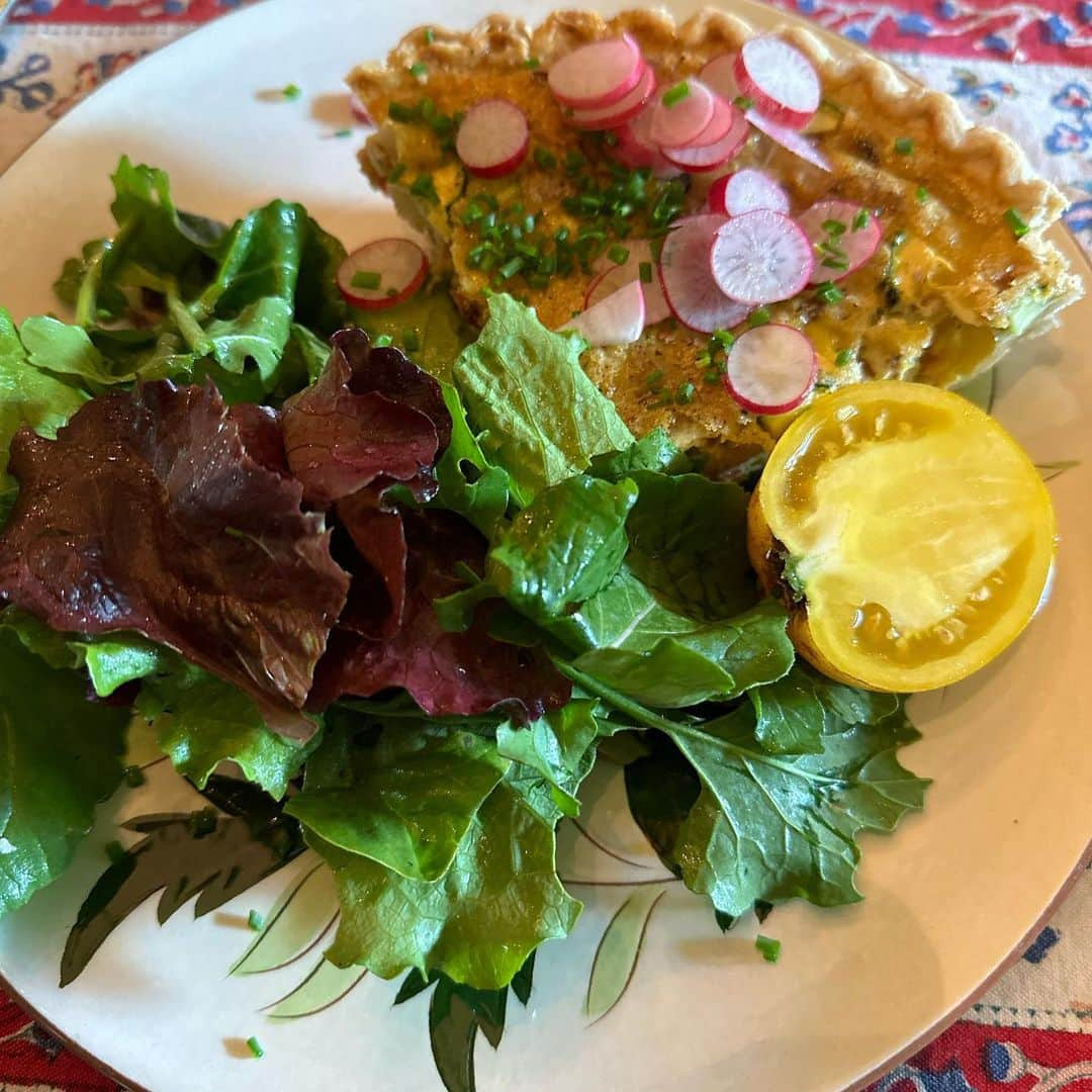 ザックポーゼンさんのインスタグラム写真 - (ザックポーゼンInstagram)「Cherished Sunday with mom and dad, Late Harvests, cleaning out the garden beds, wild watercress, Japanese curry , puppies and my man .🍁🌈. “Nature’s first green is gold, Her hardest hue to hold. Her early leaf’s a flower; But only so an hour. Then leaf subsides to leaf. So Eden sank to grief, So dawn goes down to day. Nothing gold can stay.” #RobertFrost」10月17日 2時48分 - zacposen