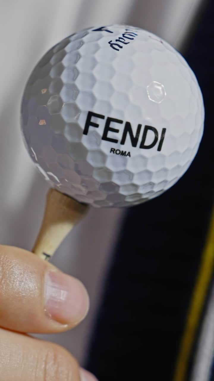 Fendiのインスタグラム：「The Maison’s heritage FF motif pairs with signature touches of Fendi fun in a new golf bag and accessories including @callawaygolf balls with the Fendi Roma logo and a teddy bear club cover in the softest FF cashmere.  Artistic Director of Accessories and Menswear: @silviaventurinifendi Artistic Director of Jewellery: @delfinadelettrez​  Styling: @ganio Hair: @ramoneyluv Makeup: @samiamohsein  Casting: @piergiorgio Model: Hedi Ben Tekaya  Video: @walestudioroma」
