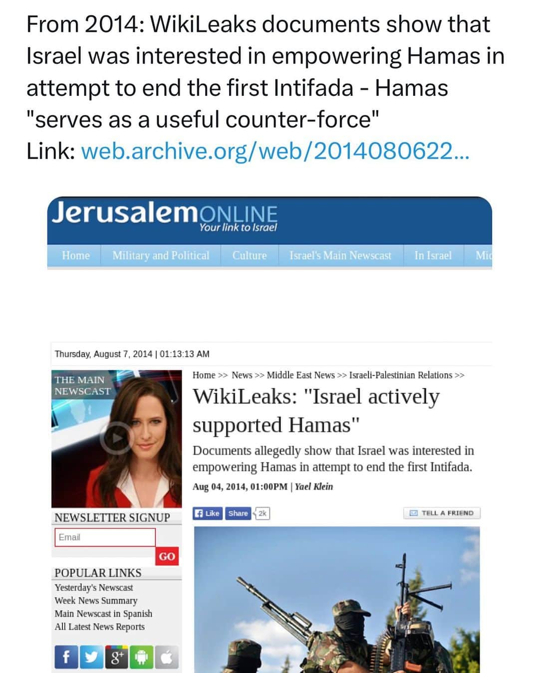 WikiLeaksのインスタグラム：「#israel #hamas」