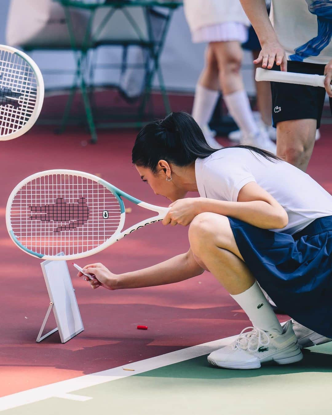 ラライン・シャーさんのインスタグラム写真 - (ラライン・シャーInstagram)「#LacosteCelebrates90  Too much fun at the @lacoste tennis clinic! Happy 90th 🤍  The iconic Lacoste continues to innovate and evolve staying true to its timeless nature. Where sport meets fashion. Forever team #Lacoste 🐊🤍🐊」10月17日 10時45分 - ralineshah