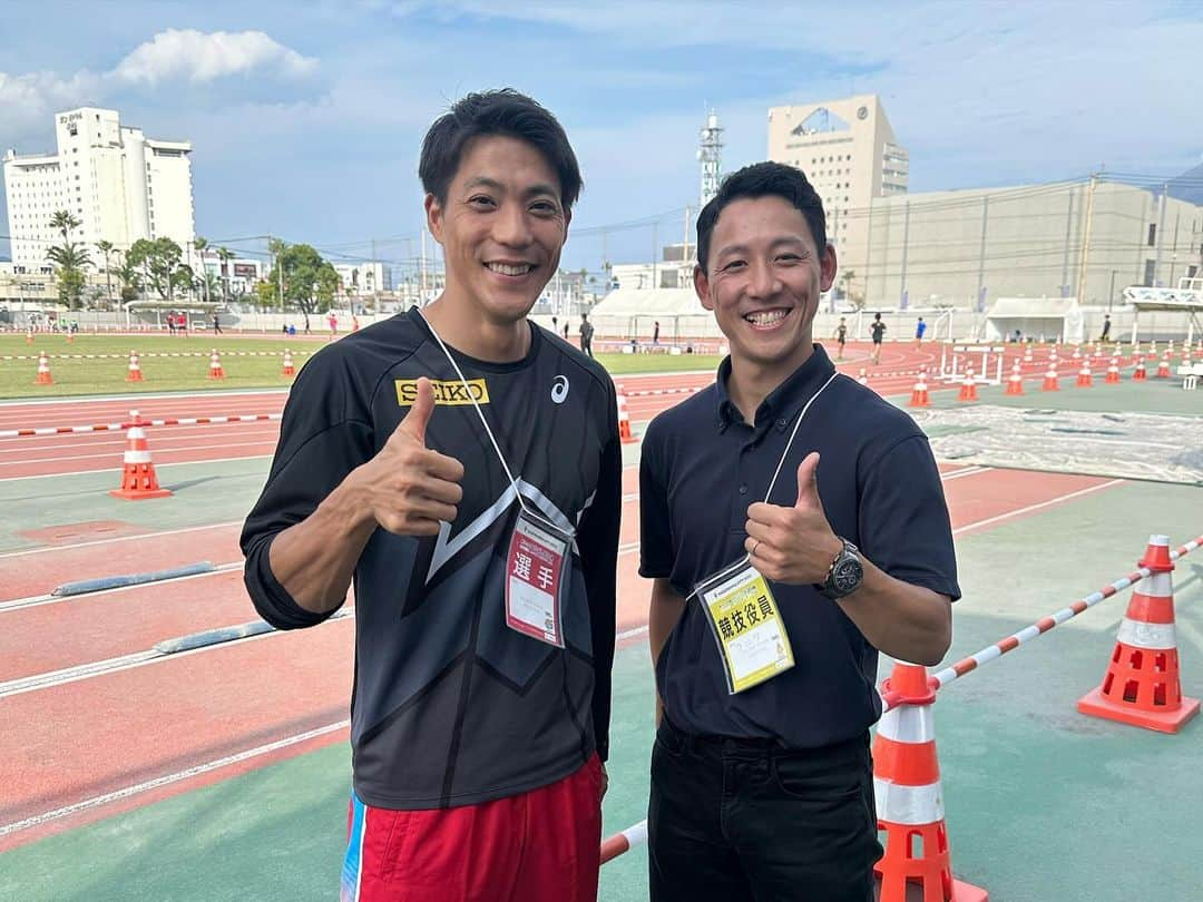 山縣亮太さんのインスタグラム写真 - (山縣亮太Instagram)「#鹿児島国体2023  国体は自分の原点の一つ。今年も広島県チームで参加できて良かった！ #広島県 #34 #🍁  #4継 #いつもの人たち　 #🌋」10月17日 11時15分 - y.ryo34