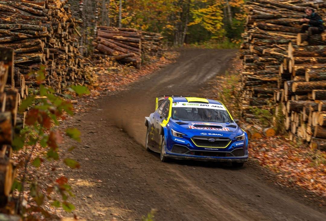 のインスタグラム：「That's a wrap on the 2023 ARA season! With a thrilling victory at the @lakesuperiorperformancerally, @subarumotorsportsusa driver @brandonsemenuk and co-driver @keatonwilliams_ closed out the year as champions in the all-new #SubaruWRX rally car for its second run. The countdown to the 2024 ARA Championship has already started, with extreme sports icon @travispastrana joining the team in another new WRX racer.」