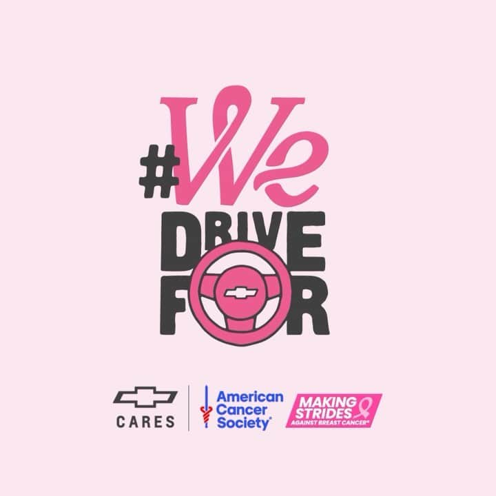 シボレーのインスタグラム：「With one tap, you can help save a life. This October, share or reshare our post to your story with #WeDriveFor and #Chevy will contribute $5 (up to $170,000) to the @americancancersociety.」