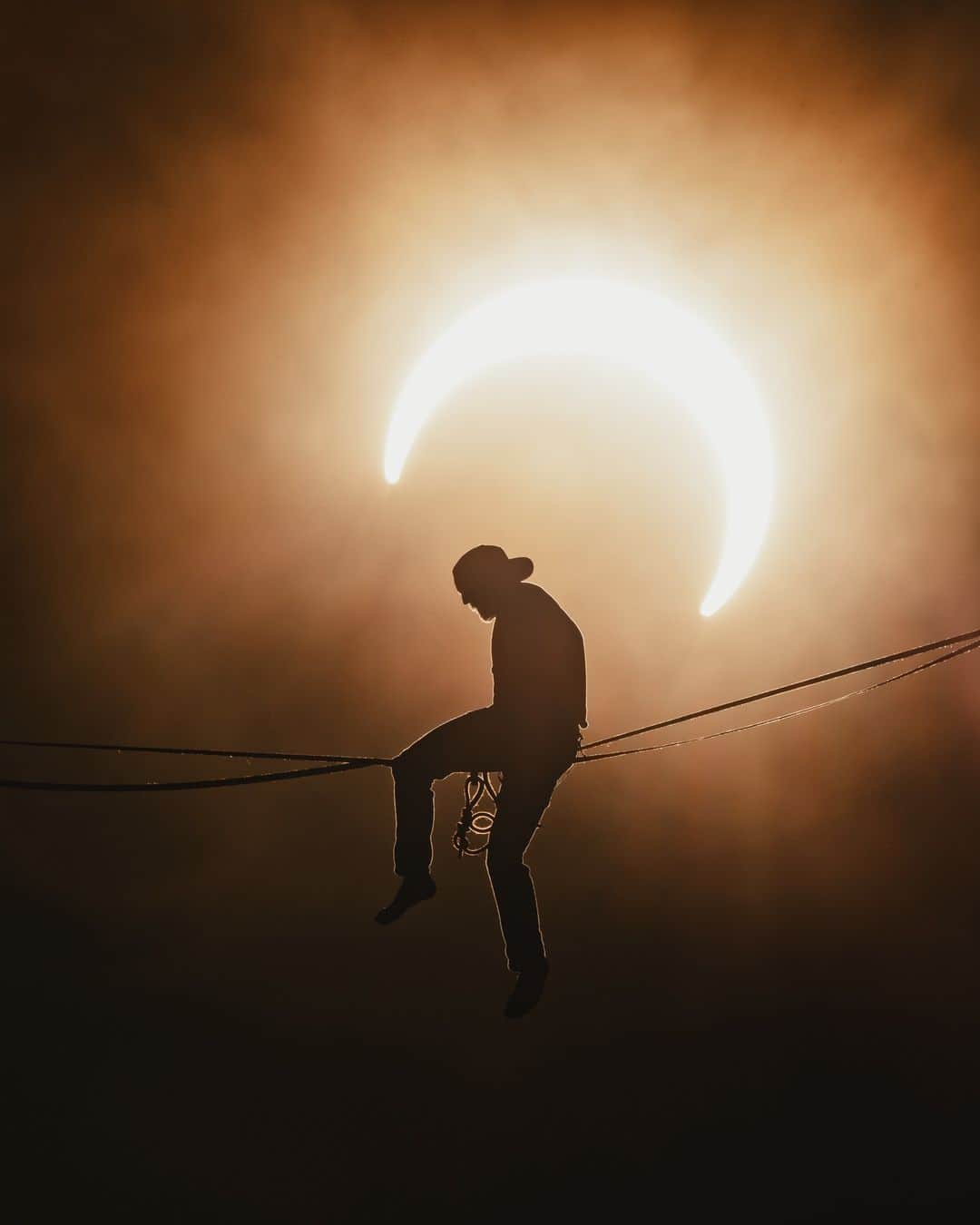 CANON USAのインスタグラム：「Photos of the annular solar eclipse captured by #CanonCreator @shortstache: "So much prep work led up to this moment. Envisioning only what could be, turned into what we saw. Witnessing it firsthand was absolutely insane. It was a moment for the books!"  📸 #Canon EOS R5 Lens: RF800mm F5.6 L IS USM + Extender RF2x」