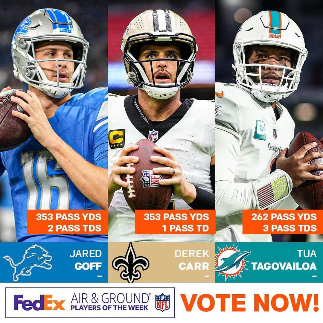 NFLさんのインスタグラム写真 - (NFLInstagram)「Who had the best Week 6️⃣ performance?   Vote for the FedEx Air & Ground Players of the Week on nfl.com/fedex.」10月17日 4時34分 - nfl