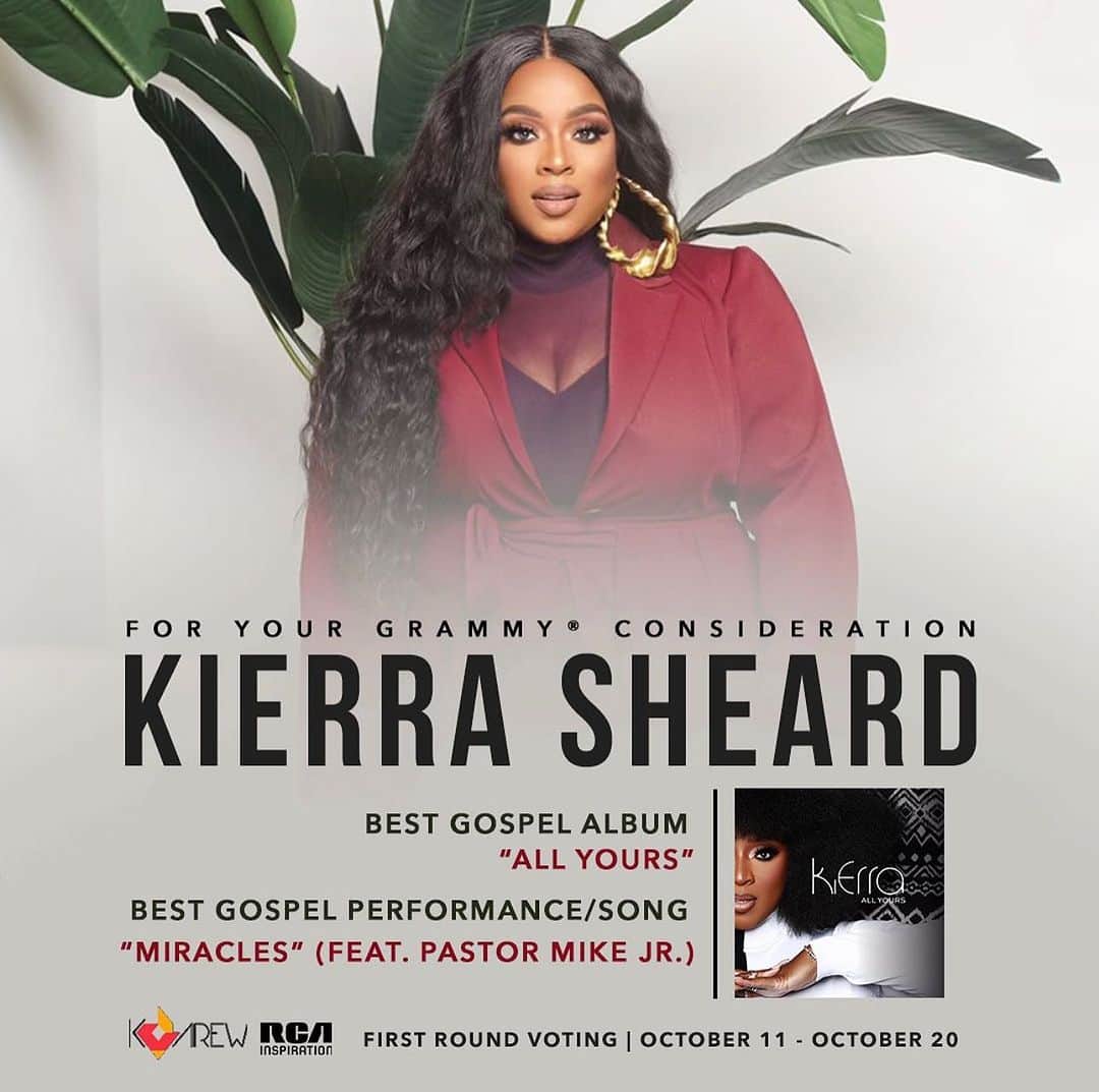 キエラ・キキ・シェアードのインスタグラム：「This was my favorite full body of work! I hope it blessed you as much as it blessed me! Pretty please vote! So grateful to be considered! #Grammys #AllYours #GoodMusic Tag who you think is Grammy Committee! Ha!」