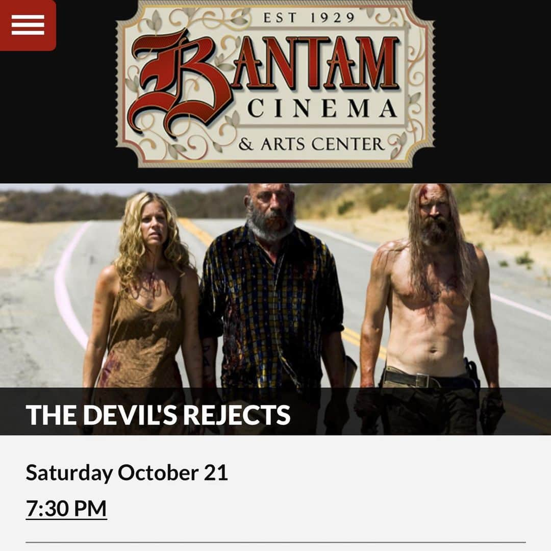 ロブ・ゾンビのインスタグラム：「Wanna see THE DEVIL’ S REJECTS on the big screen? Get your tickets now at @bantam.cinema #robzombie #thedevilsrejects」