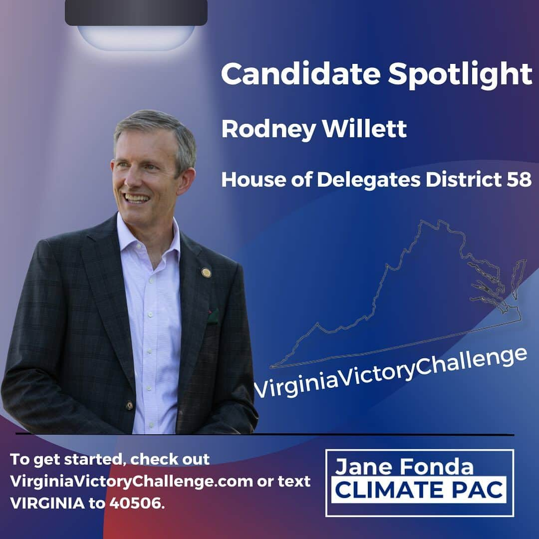 ジェーン・フォンダさんのインスタグラム写真 - (ジェーン・フォンダInstagram)「Help us push these climate champions over the finish line in Virginia’s November 7 General Election!  Republicans and their corporate polluter benefactors in the state are committed to undermining progress on clean energy and protecting their bottom line, but we know that together we can fight back!  That’s where you come in – take the @janefondaclimatepac #VirginiaVictoryChallenge to ensure a big win for climate progress on Election Day.   We’re asking everyone to donate if they can, volunteer, and help spread the word about this crucial election between now and Election Day.   Everyone who participates will also have a chance to receive a special “thank you” gift directly from Jane!  Get started at the link in the Jane PAC team’s bio or text VIRGINIA to 40506!  #Virginia #VirginiaVictoryChallenge」10月17日 6時32分 - janefonda