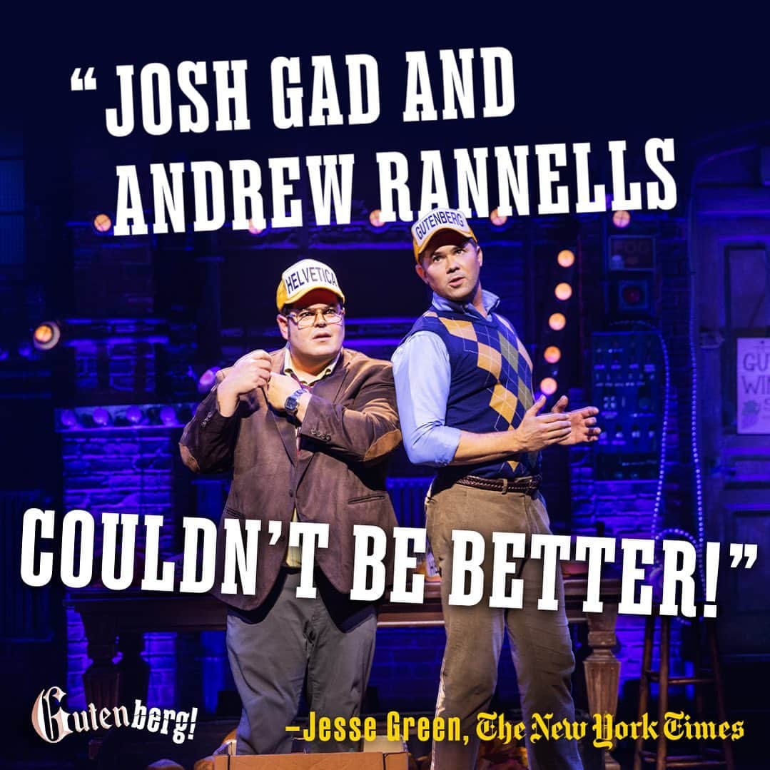 アンドリュー・ラネルズのインスタグラム：「“We could all use a good laugh nowadays. Josh Gad and Andrew Rannells land every joke. They couldn’t be better.” - @nytimes」