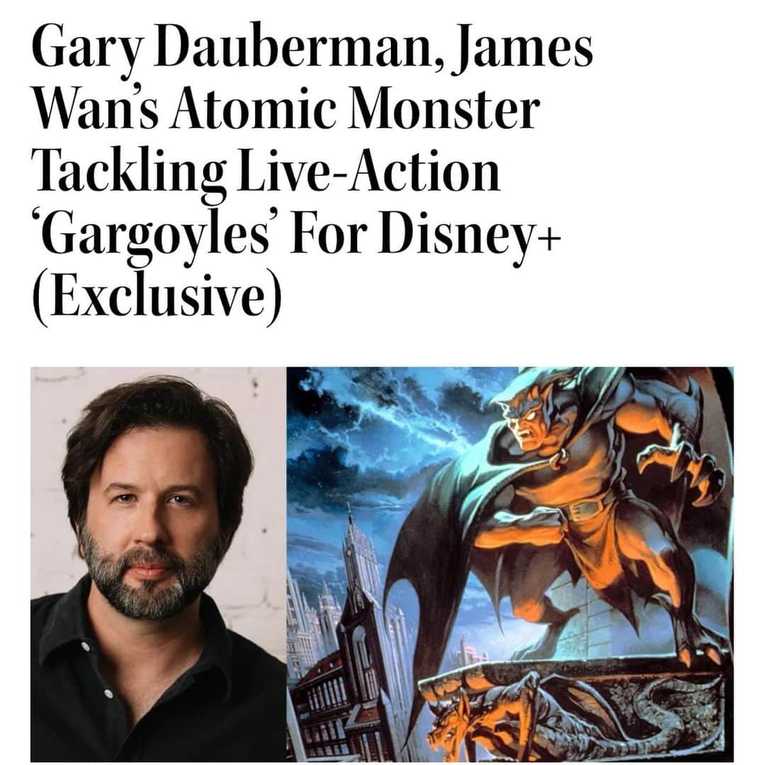 ジェームズ・ワンのインスタグラム：「The Gargoyles are out of the bag. Excited to be working with Gary again, on this! He’s a true fan.」