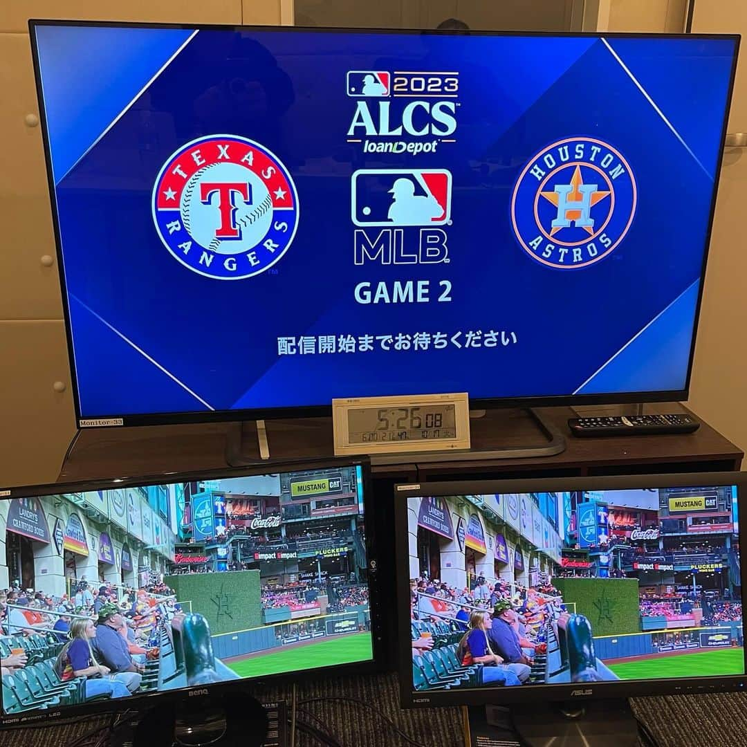 多村仁志さんのインスタグラム写真 - (多村仁志Instagram)「. 早朝5:35～ SPOTVNOWにてALCS Game2 HOU vs TEXの試合を実況：小笠原聖アナウンサーと共に解説。 最後まで分からない展開に解説をしていてめちゃくちゃ楽しかった！  #SPOTVNOW @spotvnow_jp #MLB #postseason #ALCS #AmericanLeague #WEST #同地区対決 @astros (昨年の王者が…) @rangers (今日の勝利でPS負け無しの7連勝)」10月17日 9時09分 - hit_tamu