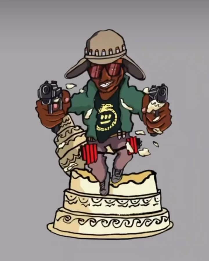 のインスタグラム：「a quick lyric art for @delhiero & @livinglegends single "The Return" prod. @statikselekt  my first Del art was 30years ago when I met him on Telegraph Ave. I was star struck since I listened to his album in highschool, thanks to my friend Matt Piazza.  In '93 I moved to the all-male floor of the dorm at Cal and David Maduli @dmad_ness introduced me to everything I missed including @therealhierocrew and Bay Area underground music. Soon after meeting Mystik Journeymen, @thegrouch, @murs316 and the rest (too many to name!) completely changed my life for the good. [deltron character design by me, art by @gm.gannon ]」