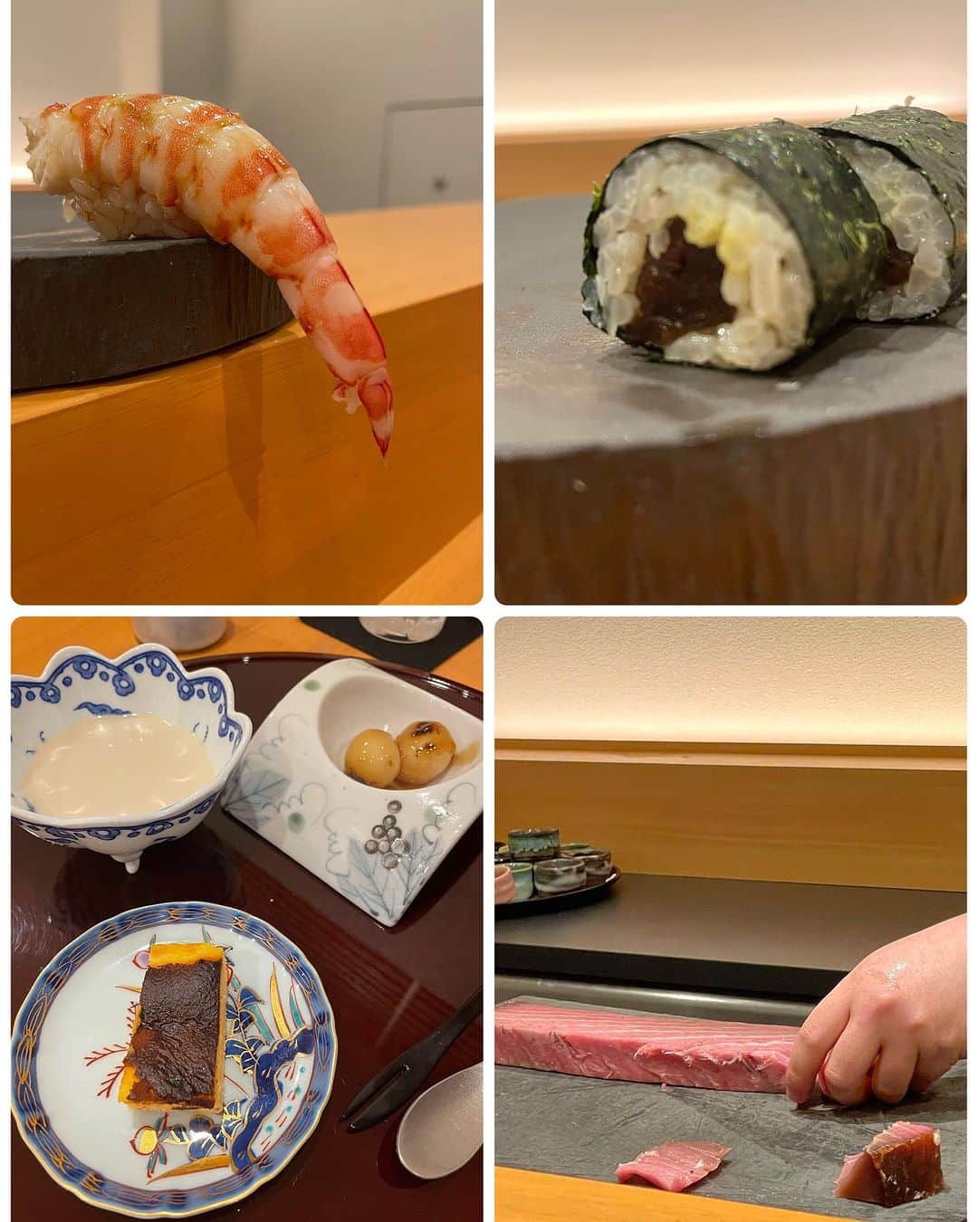 小川薫さんのインスタグラム写真 - (小川薫Instagram)「【熟成鮨】 . たまたまですが天満界隈で食事をすることが最近は多いです！ふらっと立ち寄るところもあれば事前に予約をしていくお店もあります。ハシゴするのが楽しい町ですね笑  先日は美味しいと聞いていた「熟成鮨　和」 @jukusei_sushi_kazu  へ伺いました。  つまみから始まり 「海老芋の白味噌仕立て」 「朝しめた　明石の天然のひらめ」を塩と煎り酒で。 「かつお漬け　のりの佃煮のソース」  ここから熟成の肴を。 「2ヶ月熟成させた青森のまぐろ」 「こはだ」は二枚重ね。 一枚が13日熟成で、一枚当日しめたもの。 口の中でほどけました。 ほかにも3週間熟成させた「白甘鯛」 3週間熟成「天然の縞鯵」 2か月熟成の「まぐろ」など。 熟成鮨だけでなく1枚1500円の海苔も絶品。 鮨も熟成も奥が深いですね‼︎ . #熟成鮨　#熟成鮨和  #天満グルメ　 #sushiosaka  #sushi #agedsushi  #salondeclover  #サロンドクローバー #小川薫　 #料理研究家　#テーブルコーディネーター」10月17日 21時20分 - salondeclover