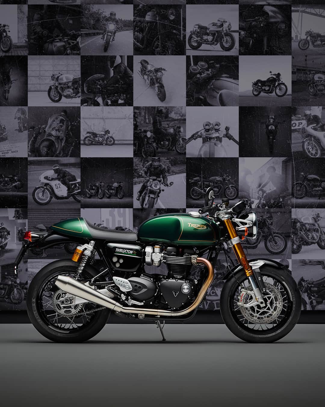 のインスタグラム：「最後を飾る特別なThruxton🏁⁣ ⁣ 個性的でエクスクルーシブな最終生産モデル、Thruxton Final Editionが登場。⁣ ⁣ ストーリーのリンクから詳細をご覧ください。⁣ ⁣ #ThruxtonFinalEdition #TriumphThruxton1200 #トライアンフ #トライアンフはかっこいい #バイク #バイク好きな人と繋がりたい #バイクのある風景 #バイクが好きだ #バイク好き #バイク乗りと繋がりたい #理想のライドがそこにある #triumph #ForTheRide #OfficialTriumph #TriumphMotorcycles」