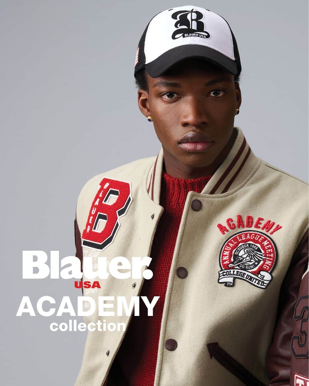 ブラウアーのインスタグラム：「Blauer Academy Collection - Feeling good with style.  #BlauerUsa #FallWinter023 #AcademyCollection」