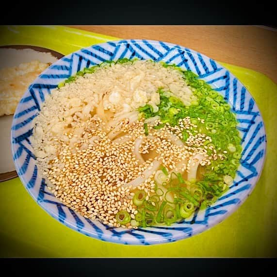 仁科貴のインスタグラム：「うどん県に行って来ました。麺が見えずにすみません😅 セルフトッピングで欲張り過ぎたの図…これはきっと初心者あるあるw いつしか麺とスープのシンプルな追求に重点を置いていくことでしょう。香川は四度目で、比較的滞在がながかったので色々探検&研究したんですが、今回のお気に入りは"釜かけ"… 水で〆る前の、釜から揚げたばっかりの麺をかけで戴きます🙏 写真は、さか枝うどん･本店さん‼️ カドがなくモッチモチの麺に、不思議な酸味の効いたワシ好みのスープ、そこにとり天ジュワ〜っと…😭 もう最高でしたの図ぅですm(_ _)m  #うどん #うどん県 #香川県 #盆栽ラップソディー #武田龍八 監督 #吉田愛美 #八木景子 #仁科貴」