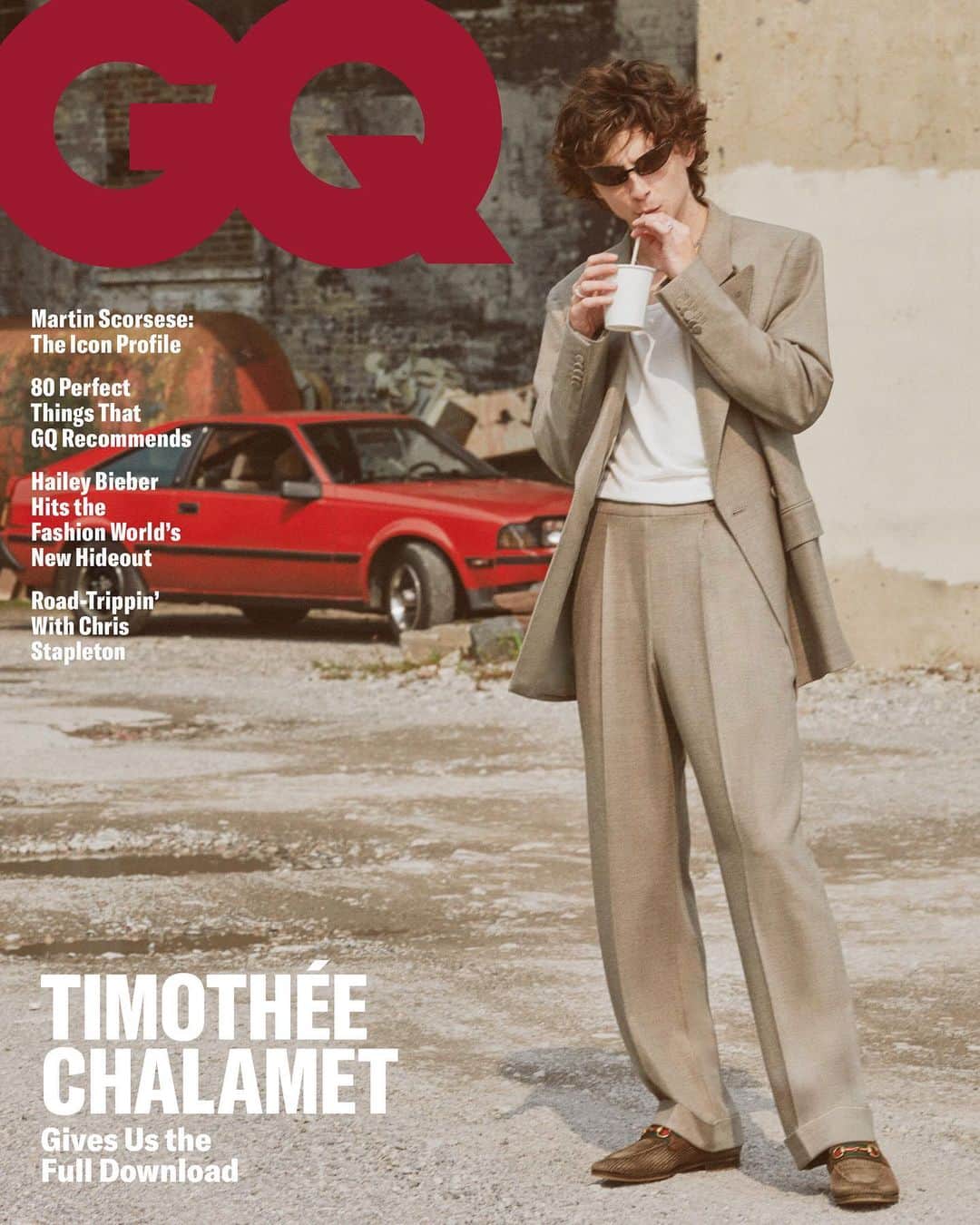 ティモシー・シャラメのインスタグラム：「gq gq GQ ✖️✖️✖️  thank u @cassblackbird and @willwelch for round three !!   union strong - this feature was completed before and then in accordance with the ongoing SAG - AFTRA strike」