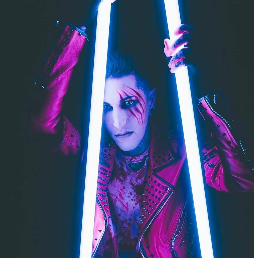 のインスタグラム：「🎂 Happy birthday, Chris Motionless!⁠ ⁠ What's your favorite Motionless in White song?⁠ ⁠ Photo: @jeremysaffer⁠ Makeup: @angelaundead⁠ Jacket: @saintsoftheundead」