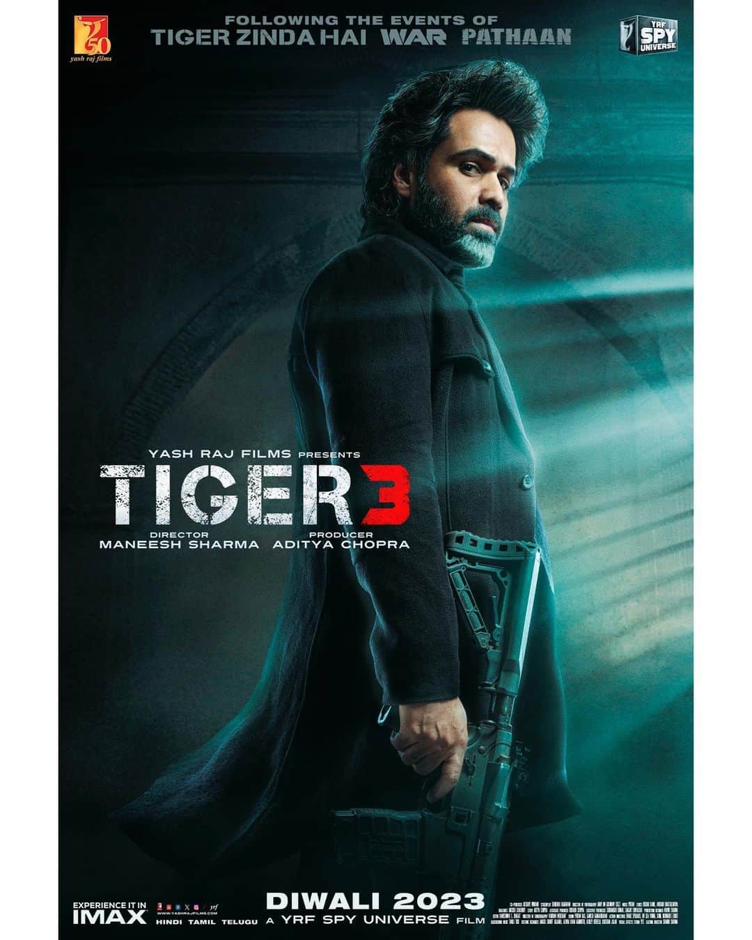 サルマン・カーンのインスタグラム：「Aatish aka @therealemraan karega Aatishbaazi #Tiger3 mein. Aisi dushmani mein mazaa hi kuch aur hai…   Watch #Tiger3Trailer NOW  (Link in bio)   #Tiger3 arriving in cinemas on 12th November.  Releasing in Hindi, Tamil & Telugu.   @katrinakaif | #ManeeshSharma | @yrf | #YRF50 | #YRFSpyUniverse」
