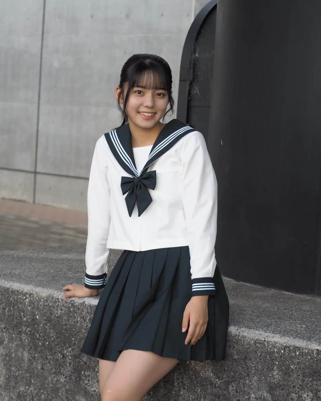 松島かのん　制服 松島かのんさんのインスタグラム写真 - (松島かのんInstagram)「セーラー服💚 お気に入り⋯(-‧̫ -`ᐡ)💕 #松島かのん  #制コレ22 #準グランプリ #カメラ女子 #制服 #セーラー服 #ポニーテール #黒髪 #jk #ljk #17歳 #06 #follow  #followme」10月17日 18時00分 ...