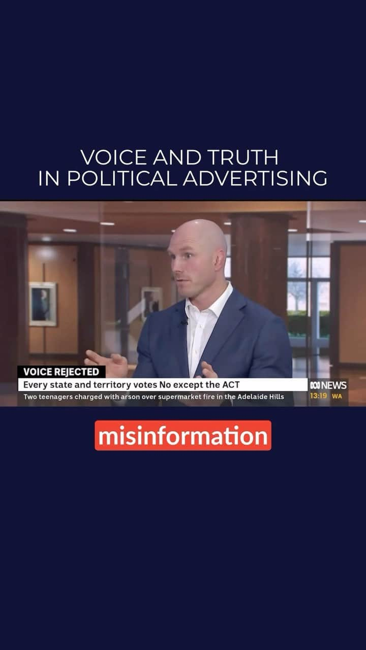 デビッド・ポーコックのインスタグラム：「I look forward to the Govt’s response to electoral changes recommended by the Joint Standing Committee on Electoral Reforms.  We must ensure there is serious reform when it comes to truth in political advertising.」