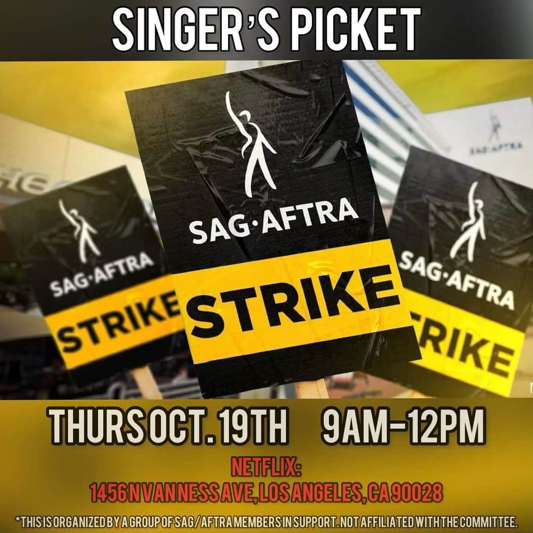 ネルソン・ベアトさんのインスタグラム写真 - (ネルソン・ベアトInstagram)「Attention Singers: Come out to Netflix on Thursday 9am-12pm to join the Strike!! Actors, dancers, stunts, and allies as well! See you there! #sagaftrastrong #sagaftra #sagaftrasinger #sagaftrasingers #sagaftramember」10月18日 5時16分 - nelsonbeato