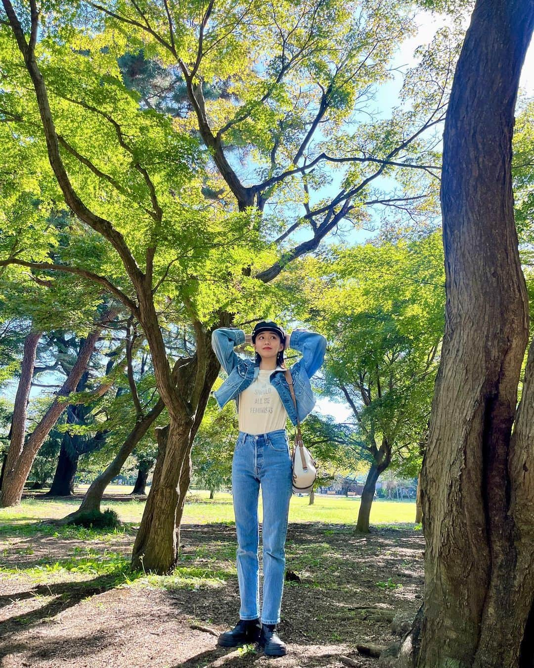 木村心美のインスタグラム：「📸by @koki  おそろコーデの日 ・ 気持ち良かったー🕺🏻 ・ Bag @31philliplim thank you ✨」