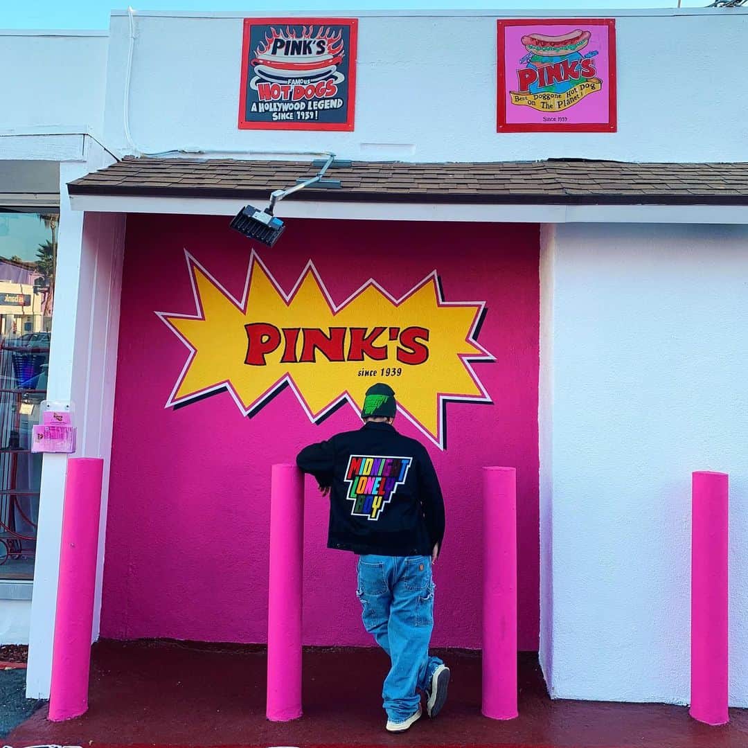 MABU（マブ）さんのインスタグラム写真 - (MABU（マブ）Instagram)「自分が作った服を街ですれ違いざまに褒めてくれる🇺🇸📈嬉しい🙋‍♂️本当良い文化だ @midnightlonelyboy  @pinkshotdogs」10月17日 23時34分 - mabu_mb
