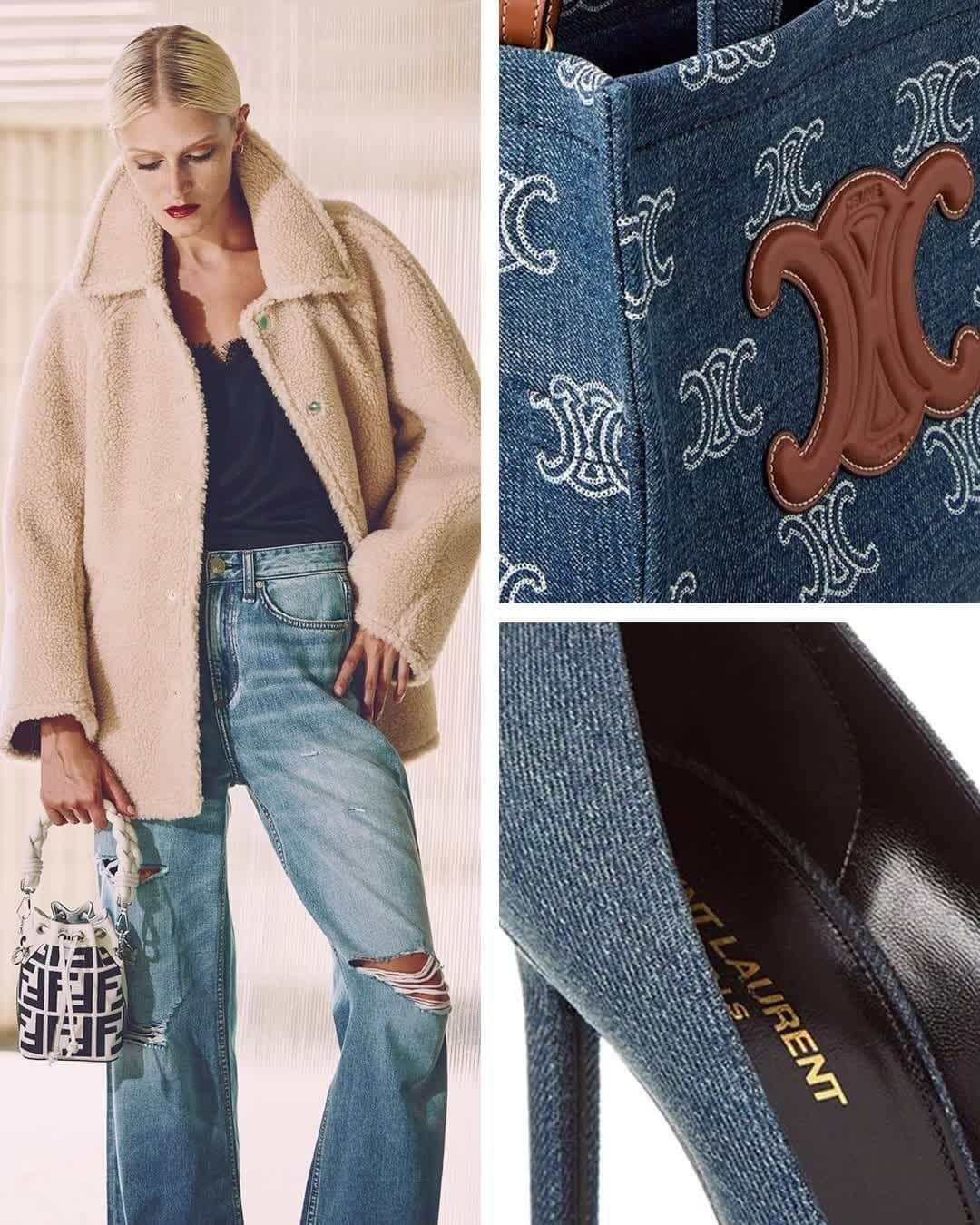 GILTのインスタグラム：「Denim always delivers. Tap to shop #SaintLaurent, #CELINE and more.」