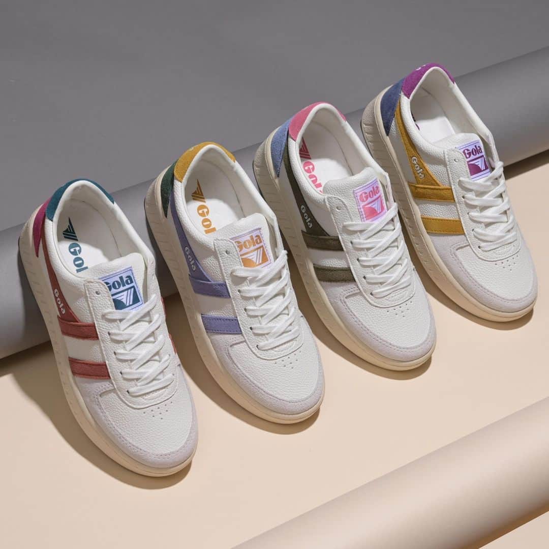 のインスタグラム：「Add a pop of colour into your looks with our new Grandslam Trident colourways 👟⁠ ⁠ Shop now at Gola.co.uk⁠ 🔎 style: Grandslam Trident」