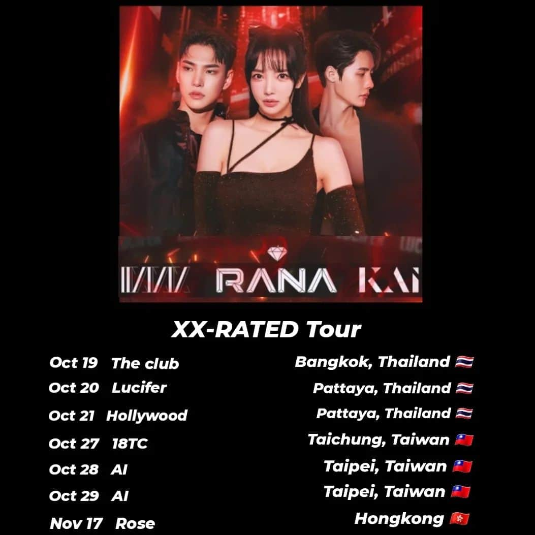 ラナのインスタグラム：「XX-RATED Tour  @djrana.official  @djkai.official  @dj1999.official  . . . . .  Thanks to😘 @ivydj_official  @djjunior_music  @seraphimyami」