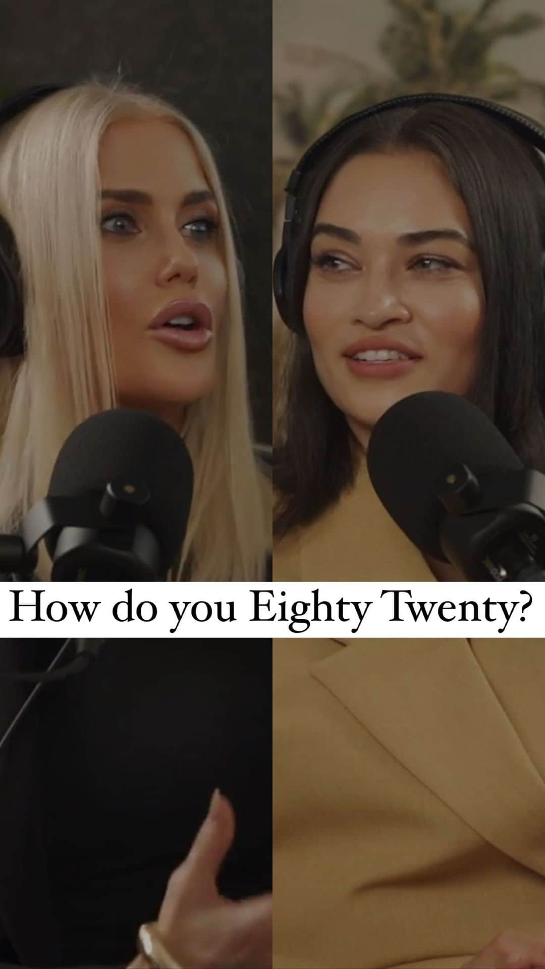 シャニーナ・シャイクのインスタグラム：「How do you Eighty Twenty? That’s a question that @shaninamshaik & @georgiasinclair ask themselves and their guests on their brand new Podcast, Eighty Twenty.   Join Shanina and Georgia every Wednesday on your favorite platform for a very raw, honest, and in depth conversation with your favorite celebrities and wellness professionals on how they navigate their crazy lives to find the perfect 80/20 balance.   First episode is out tomorrow, 10.18.23. Link in bio 🔗」