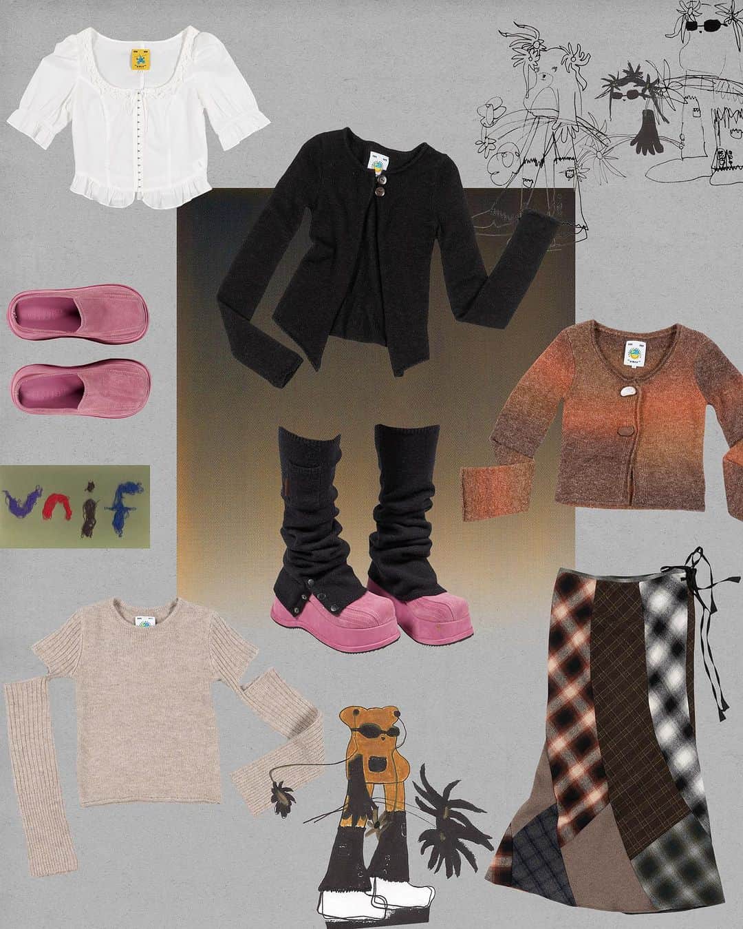UNIFのインスタグラム：「Perfect for the seasonal transition period ~ collage by @uou___cute ☆彡all styles are tagged」