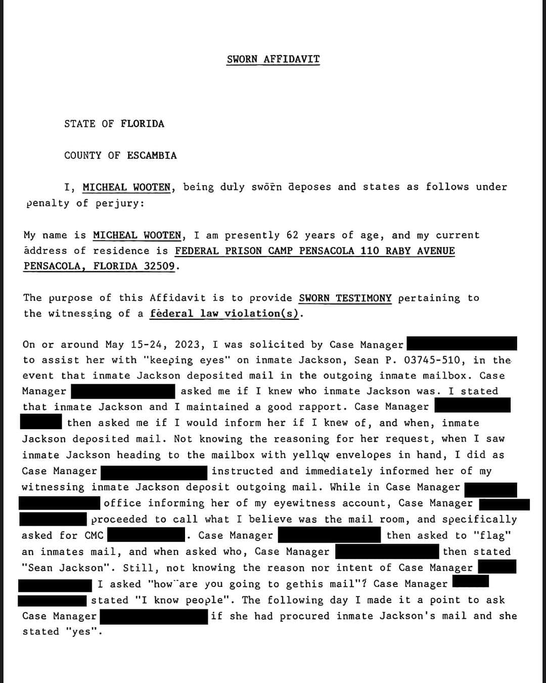 トッド・クリスリーのインスタグラム：「While Warden Saulsberry #LIES to #Congress and falsifies government documents to create the illusion that #corruption doesn’t exist at her camp, here is just some of the evidence that PROVES @thechairman_spj has been #targeted for sounding the alarm about these egregious #crimes and #civil #rights #violations that have affected the lives of 29 known individuals. This is the same Warden who is working overtime to illegally ship Sean assuming that he’s going to be silenced. . . Guess again!」