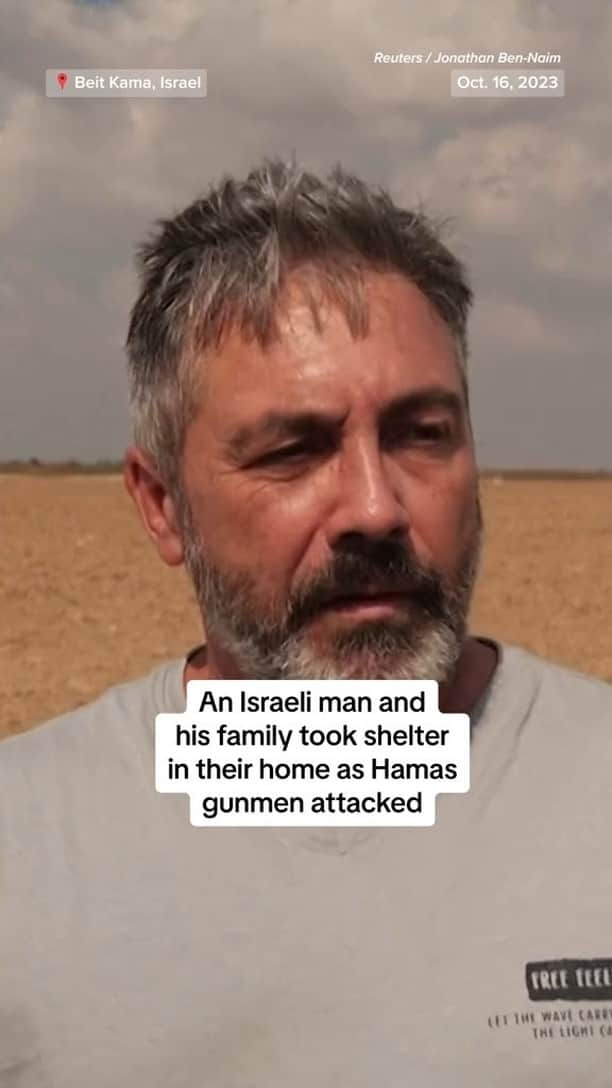 NBC Newsのインスタグラム：「A retired Israeli police officer recalls defending his home and family in a three-hour-long battle with Hamas gunmen.」