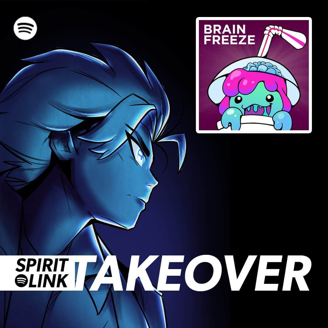 スラッシーのインスタグラム：「Hey guys! Hope you’re all loving the new single with @spiritlinkmusic!  I’ve let him take over the Brain Freeze playlist on @spotify to introduce his music to you all.  I'm such a big fan of his and we’ve got tons more in store together!  lessssgooooo!!! 🩵」