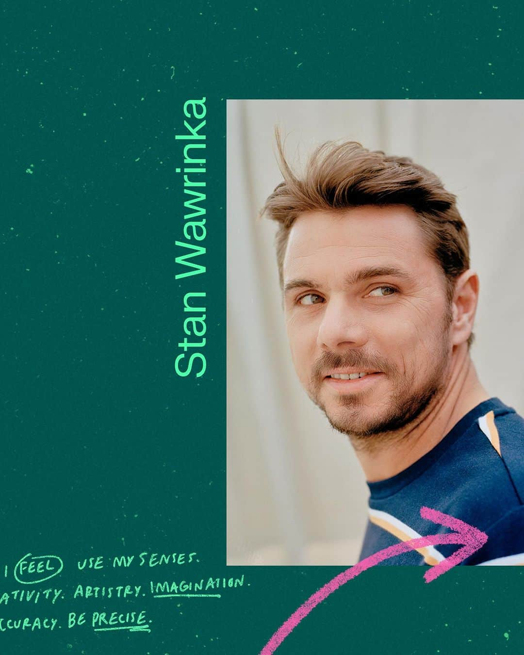 スタニスラス・ワウリンカのインスタグラム：「🎤On-court with @stanwawrinka85   Greater control, without compromising power. #PERCEPT #PerceiveControlCreate」